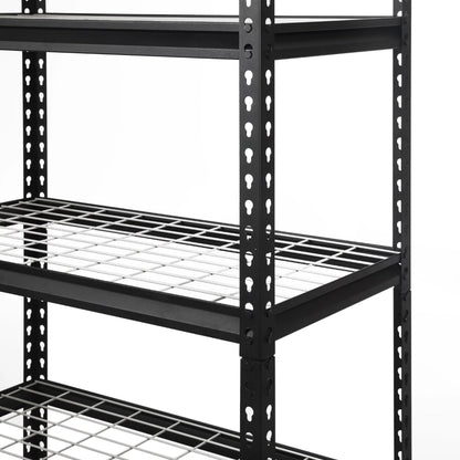 36" W x 18" D x 72" H 5-Shelf Freestanding Shelves, Storage Rack, Black