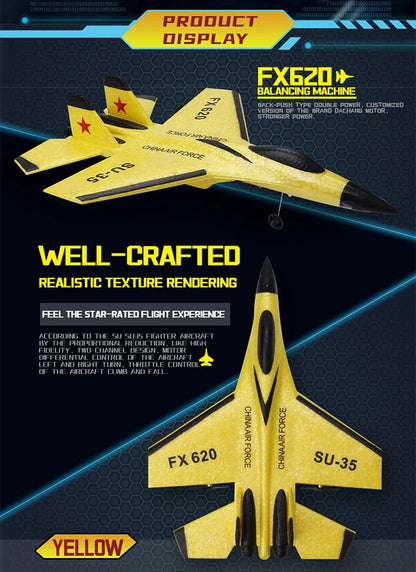 RC SU-35 Fighter Plane: High-Flying 2.4G Radio Control Glider for Kids - Remote Control Foam Aircraft for Adventurous Play