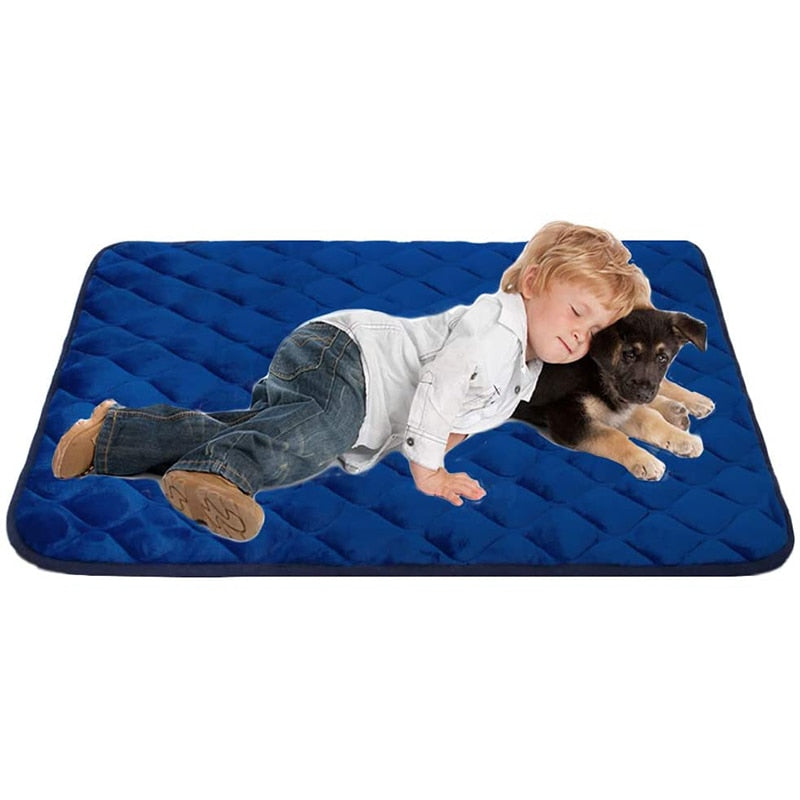 Soft Crate Mat with Anti-Slip Bottom for Large Dogs and Cats - Machine Washable Pet Mattress