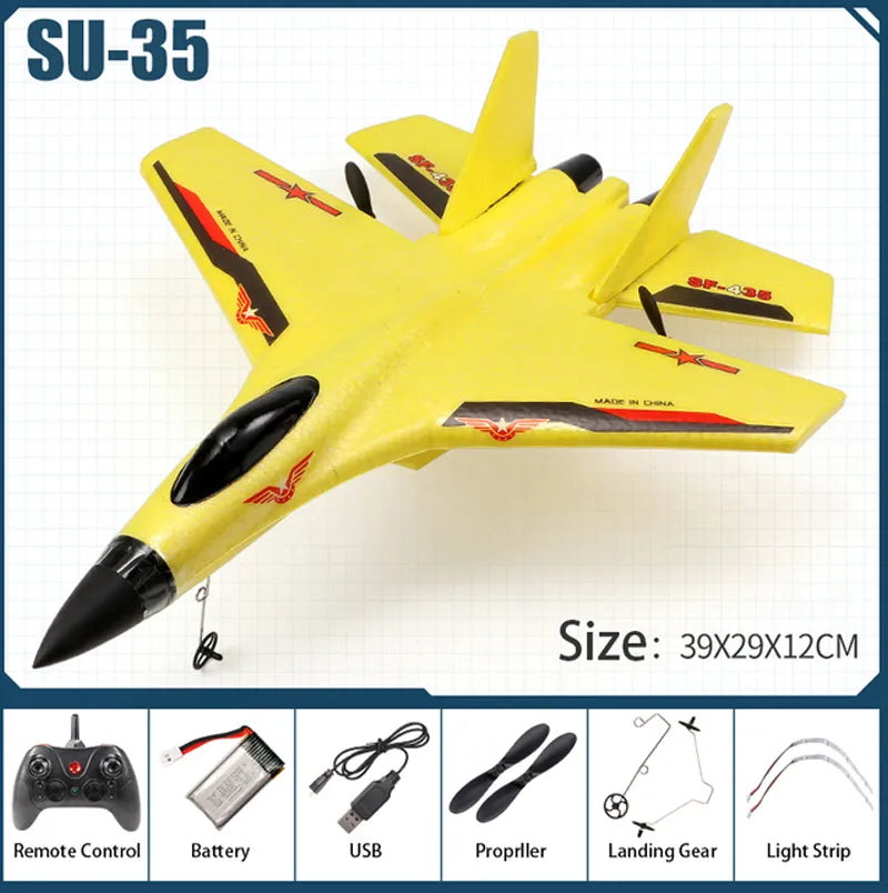 RC SU-35 Fighter Plane: High-Flying 2.4G Radio Control Glider for Kids - Remote Control Foam Aircraft for Adventurous Play