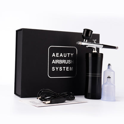 Top 0.3mm Mini Air Compressor Kit Air-Brush Paint Spray Gun Airbrush For Nail Art Tattoo Craft Cake Nano Fog Mist Sprayer
