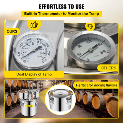 Home Alcohol Distiller Kit - 12L, 20L, 30L Options for Beer, Wine, Moonshine