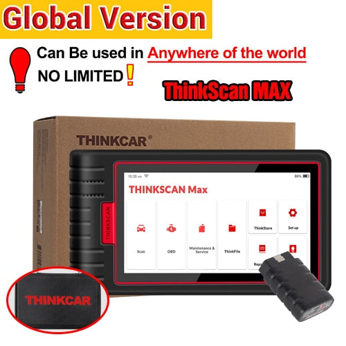 THINKCAR ThinkScan Max Automotive Diagnostic Tools Full system OBD2 Scanner AF DPF IMMO 28 Reset ECU Coding PK ThinkTool