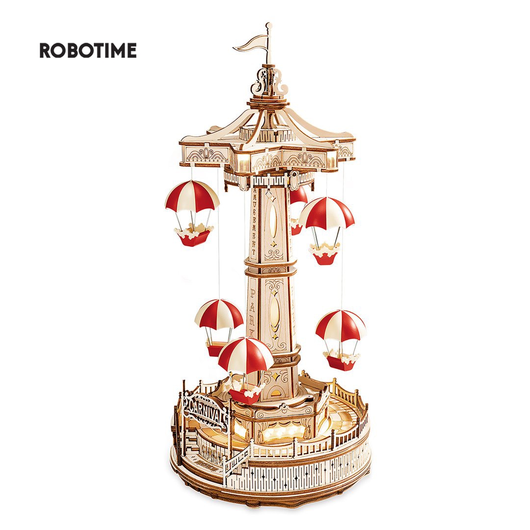 Robotime Rokr Music Box Starry Night 3D Wooden Puzzle Game Assembly Model Building Kits Toys for Children Kids Birthday Gifts