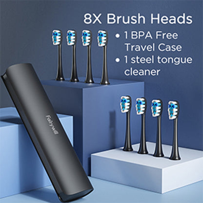 P11 Plus Sonic Electric Toothbrush: Waterproof, Fast Charging, Smart Timer, 8 Replacement Heads, and Travel Case!