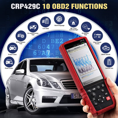 LAUNCH X431 CRP429C OBD2 Scanner Car OBD OBD2 Diagnostic Tool 4 System + 15 Reset Service OBD II Code Reader pk CRP123E CRP129E