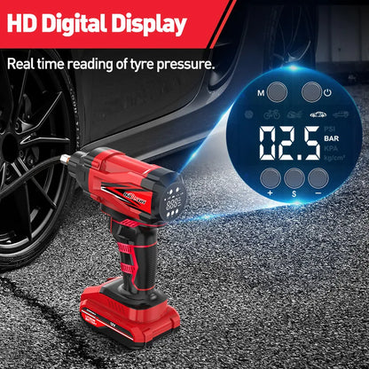 12V Cordless Tire Air Pump: Portable Electric Compressor for Tires – Auto Air Kompressor, Hassle-Free Inflation Anywhere