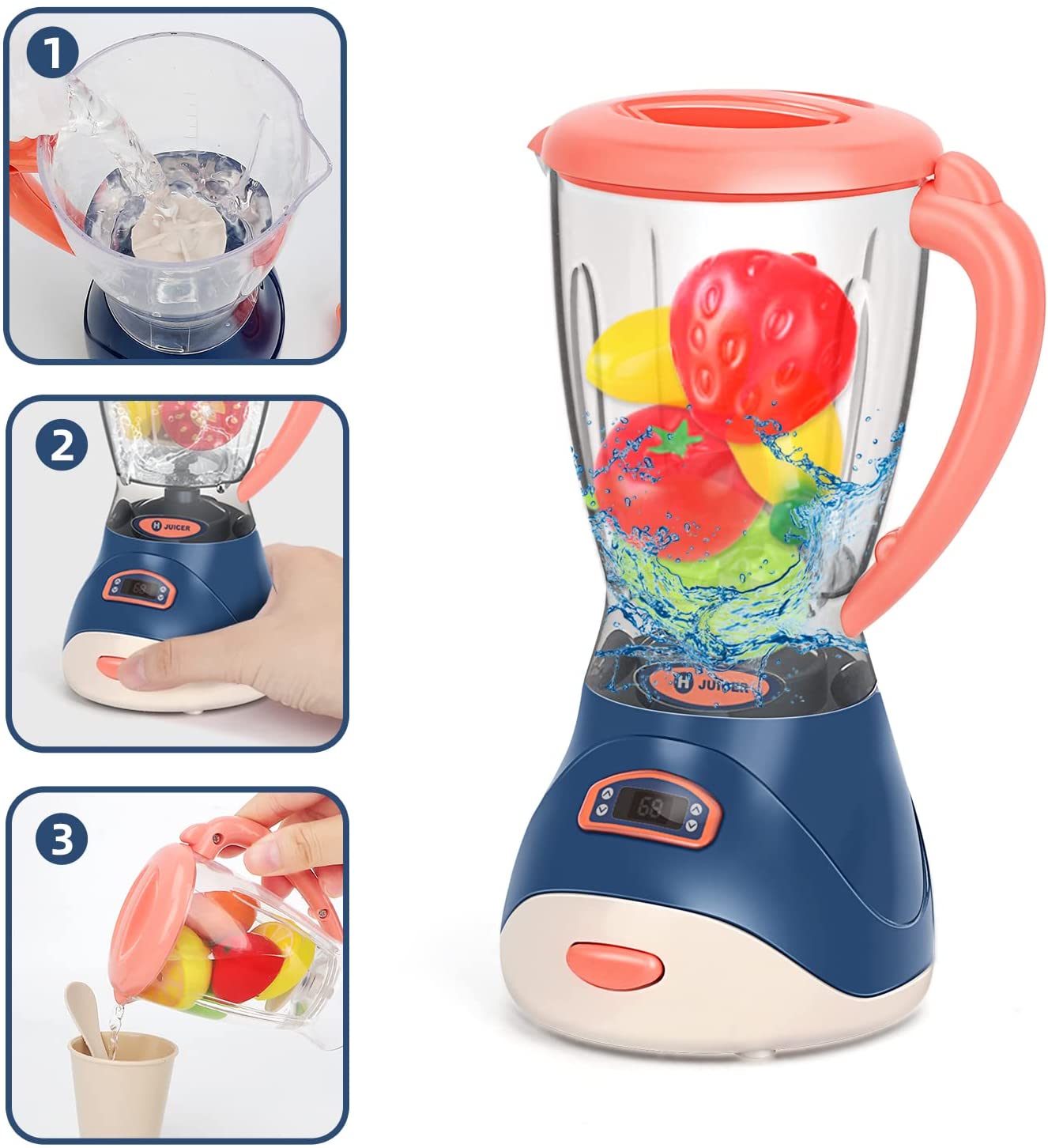 Mini Household Appliances Kitchen Toys, Pretend Play Set with Coffee Maker Blender Mixer and Toaster for Kids Boys Girls Gifts