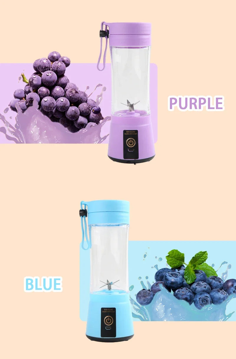 Portable Fruit Juice Blenders Summer Personal Electric Mini Bottle Home USB 6 Blades Juicer Cup Machine For Kitchen