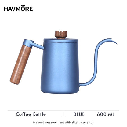 304 Stainless Steel 600ml Long Gooseneck Spout Barista Espresso Coffee Maker Kettle Teapot Accessories Tools