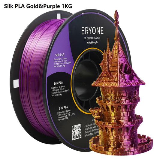 ERYONE Promotion Dual Color Series Matte PLA And Silk PLA 1.75mm For 3D Printing FDM Printer
