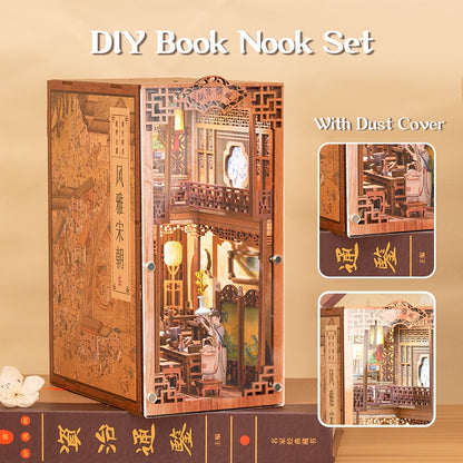 CUTEBEE Mothers Day Gifts DIY Butterfly House Book Nook Kit Dollhouse with Light Eternal Bookstore Bookshelf Insert 3D Bookend