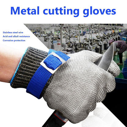 1pc Cut Resistant Stainless Steel Gloves Metal Mesh Work Gloves Working Safety Gloves Anti Cutting for Oyster Shucking Butcher