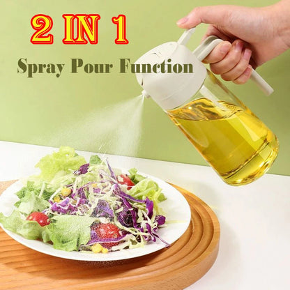 2in1 Kitchen Spray Oil Dispenser 500ml Oil  Sprayer Polisher for Air Fryer Salad Grilling Roasting Cooking Kitchen Acceesories