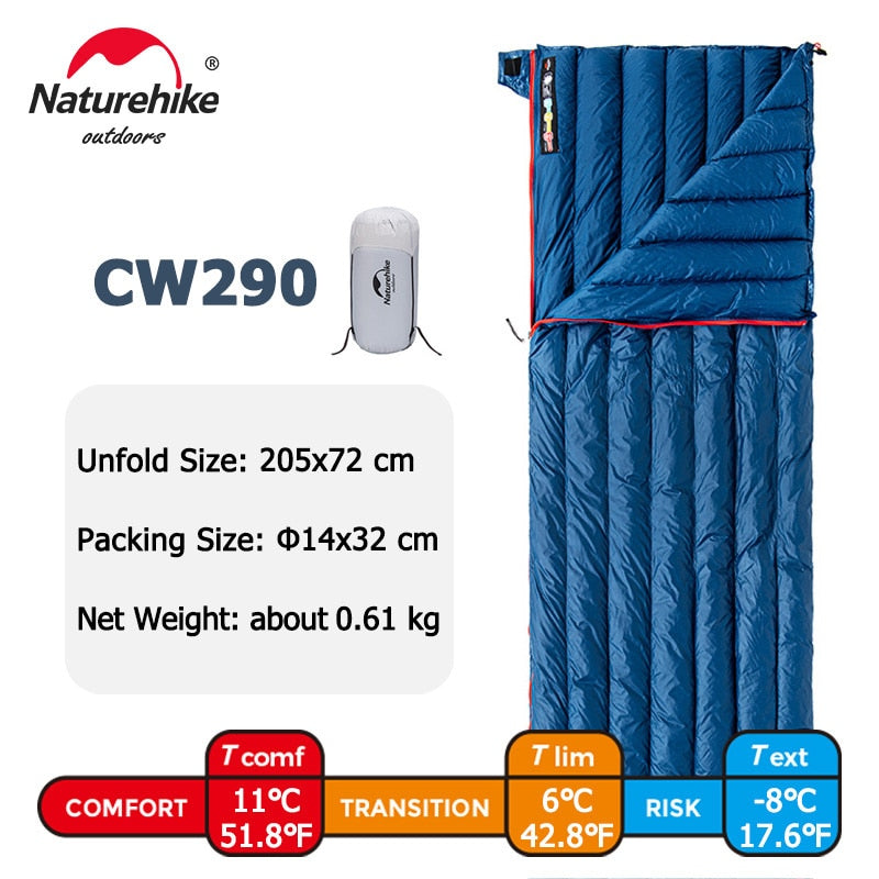 Discover Comfort in Nature: CW280 Ultralight Goose Down Sleeping Bag for Spring Travel, Paired with CWM400 for Ultimate Hiking and Camping Rest