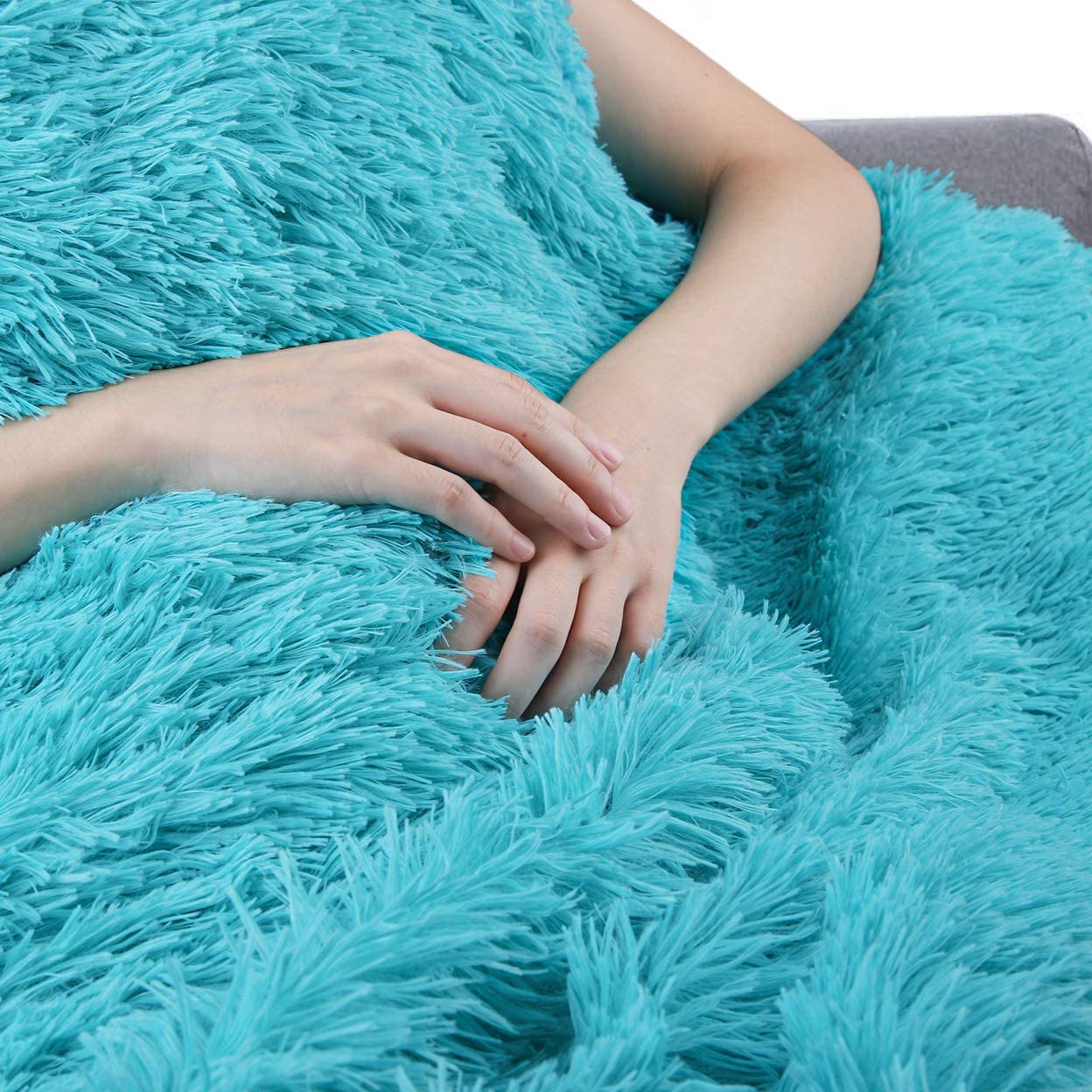 Cozy Double-Sided Fluffy Blanket: Warm Winter Bedspread, Plush Sofa Cover, and Stylish Home Decor Accent