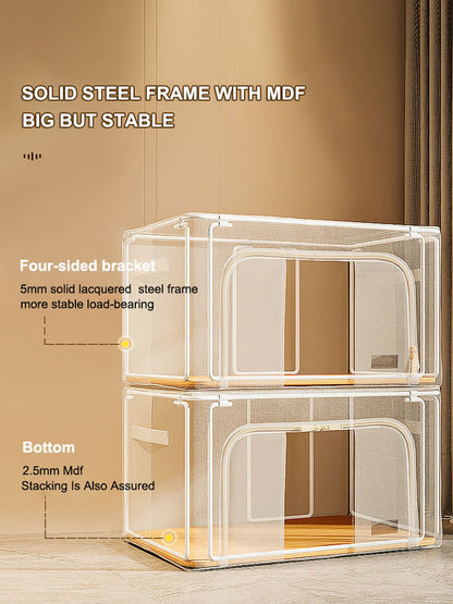 Foldable Fabric Storage Organizer: Spacious Home Storage Box for Clothes, Quilts, Blankets, and Wardrobes