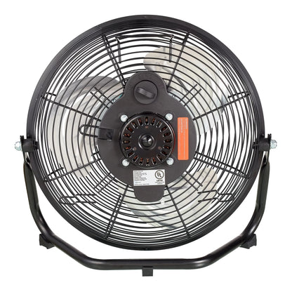 12 Inch High-Velocity 3-Speed Metal Floor Fan Black with Wall Mount Portable Fan USB Ventilation Fan