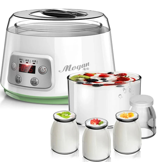 1.3L Automatic Yogurt Machine Constant Temperature Fermentation Rice Wine Machine Natto Machine Glass Liner 3 in 1 Yogurt Maker