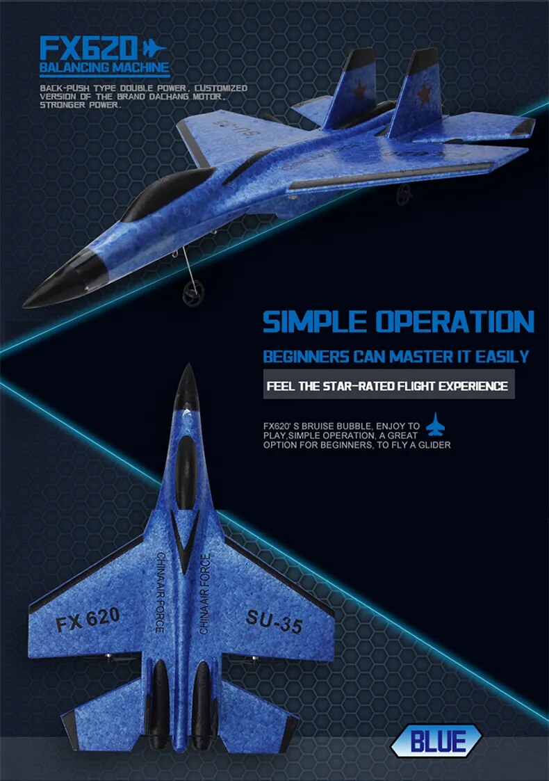 RC SU-35 Fighter Plane: High-Flying 2.4G Radio Control Glider for Kids - Remote Control Foam Aircraft for Adventurous Play