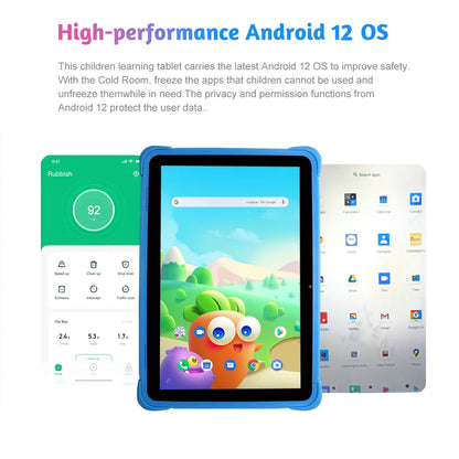 10.1 Inch Kids Tablet Android 12 - Quad Core, 4GB RAM, 64GB Storage, WIFI6, 6000mAh Battery - Fun Learning Tablet for Children with Specialized Kids Apps