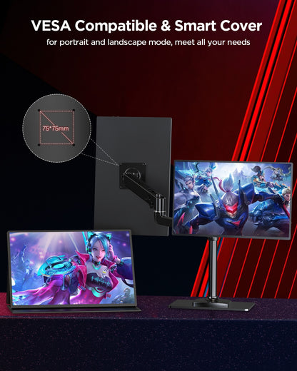 UPERFECT 16 inch 2K Portable Monitor 2560*1600 16:10 100%sRGB 500Cd/m² 120Hz Gaming Display For Xbox PS5 Switch Laptop Mac Phone