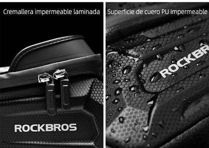 ROCKBROS Bicycle Bag Waterproof Touch Screen Cycling Bag Top Front Tube Frame MTB Road Bike Bag 6.5 Phone Case Bike Accessories