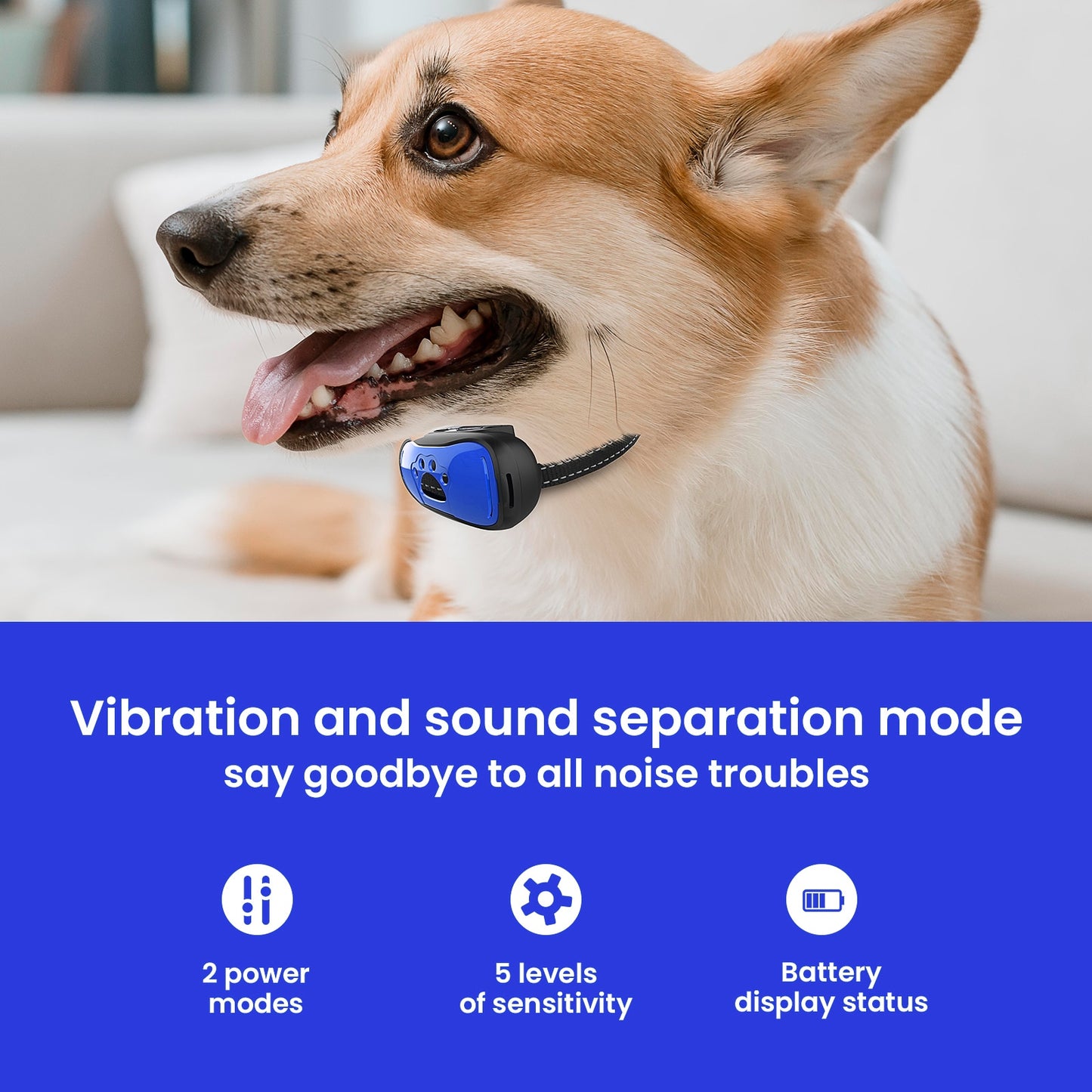 MASBRILL NO Shock Collar Anti Barking Device USB Electric Ultrasonic Training Collar Dog Stop Barking Vibration Anti Bark Collar