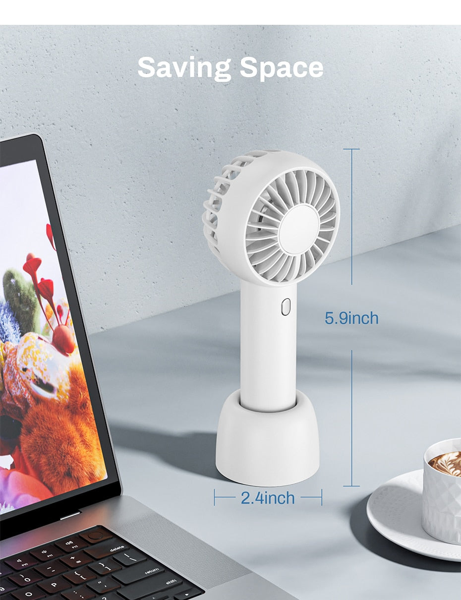 GAIATOP Mini Portable Fan Handheld USB Charging Fan Cooling Electric Fan 3 Speed Adjustment Powerful Dual Motor Outdoor Travel