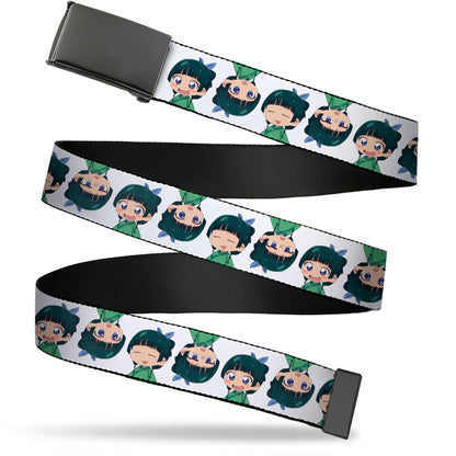 Web Belt Blank Black Buckle - The Apothecary Diaries Chibi Maomao Expressions Flip White Webbing
