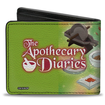 Bi-Fold Wallet - THE APOTHECARY DIARIES Chibi Maomao Pose and Title Logo Greens