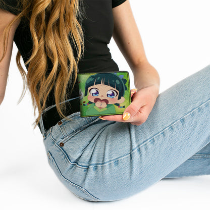 Bi-Fold Wallet - THE APOTHECARY DIARIES Chibi Maomao Pose and Title Logo Greens