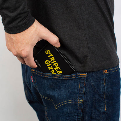 Bi-Fold Wallet - Gremlins Stripe & Gizmo Pose Black/Yellow