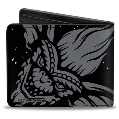 Bi-Fold Wallet - GREMLINS Gizmo and Stripe Faces Black/Red/Orange/Gray