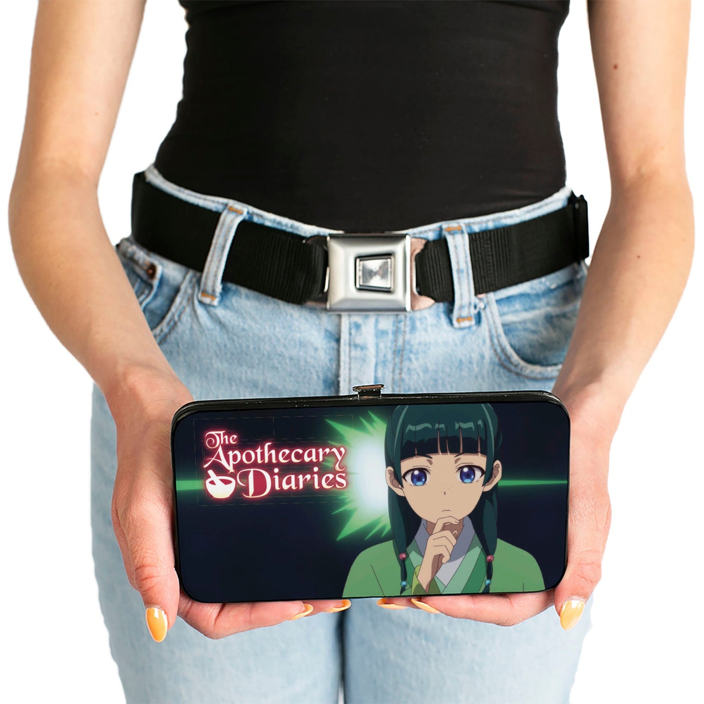 Hinged Wallet - THE APOTHECARY DIARIES Thinking Maomao and Chibi Poses Black/Green