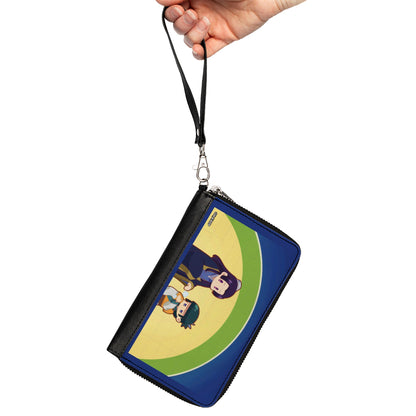 PU Zip Around Wallet Rectangle - The Apothecary Diaries Chibi Jinshi and Maomao Sunset Pose