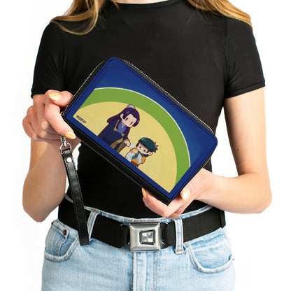 PU Zip Around Wallet Rectangle - The Apothecary Diaries Chibi Jinshi and Maomao Sunset Pose