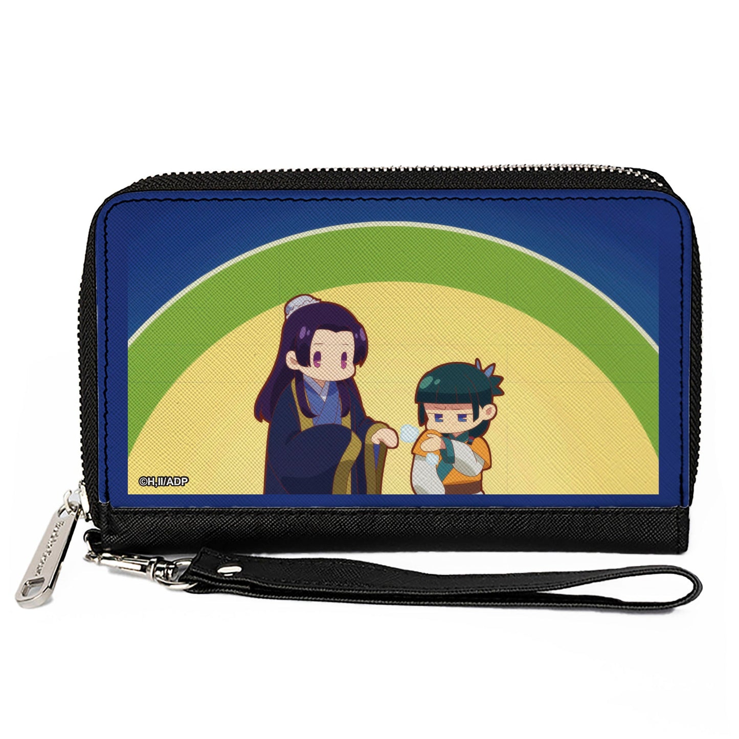 PU Zip Around Wallet Rectangle - The Apothecary Diaries Chibi Jinshi and Maomao Sunset Pose