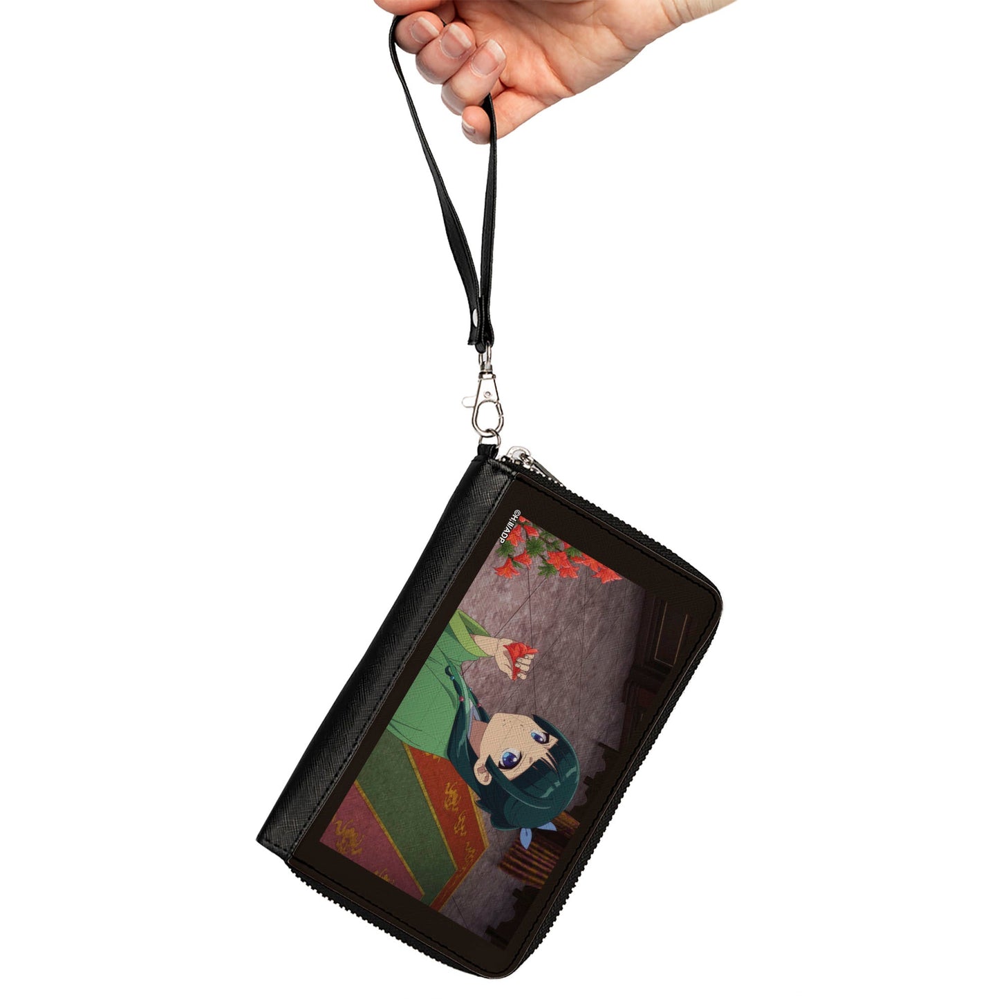 PU Zip Around Wallet Rectangle - The Apothecary Diaries Maomao Holding Flower Scene