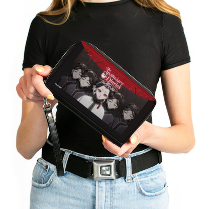 PU Zip Around Wallet Rectangle - THE APOTHECARY DIARIES Loulan with Ladies in Waiting Scene Grays