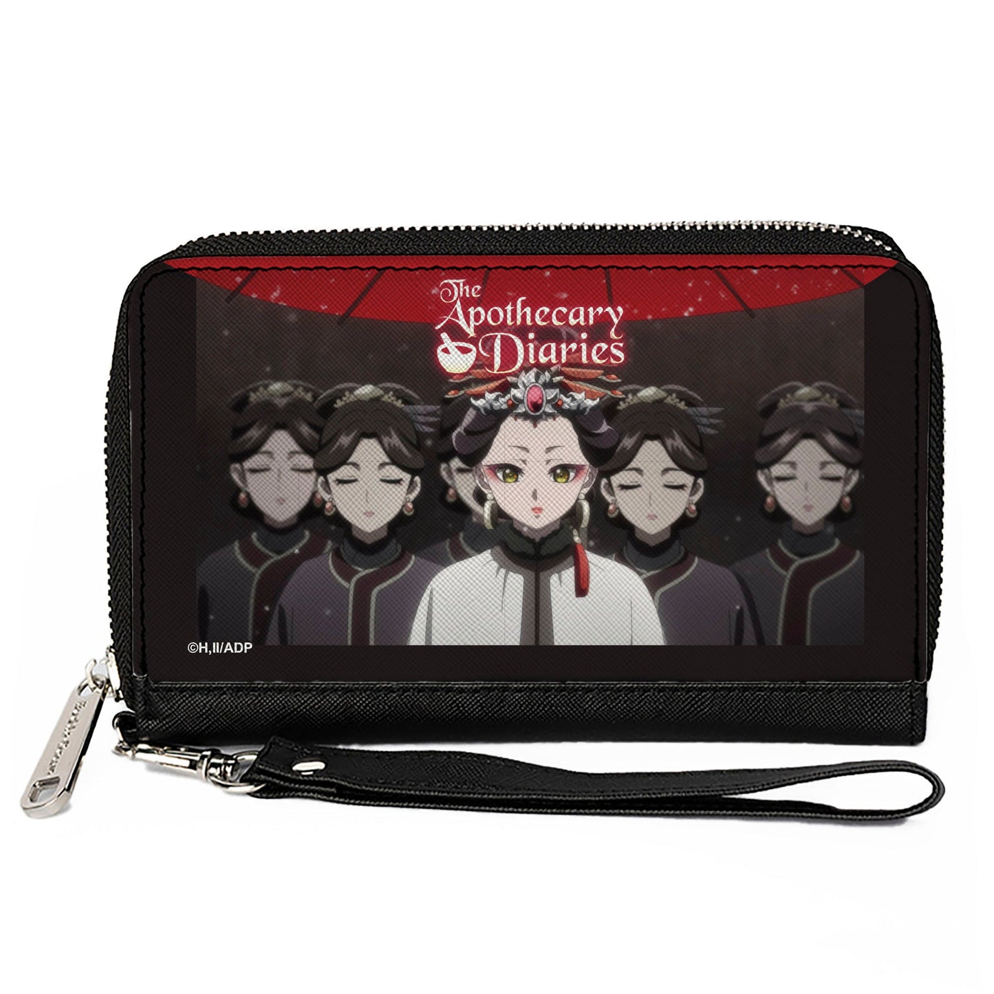 PU Zip Around Wallet Rectangle - THE APOTHECARY DIARIES Loulan with Ladies in Waiting Scene Grays