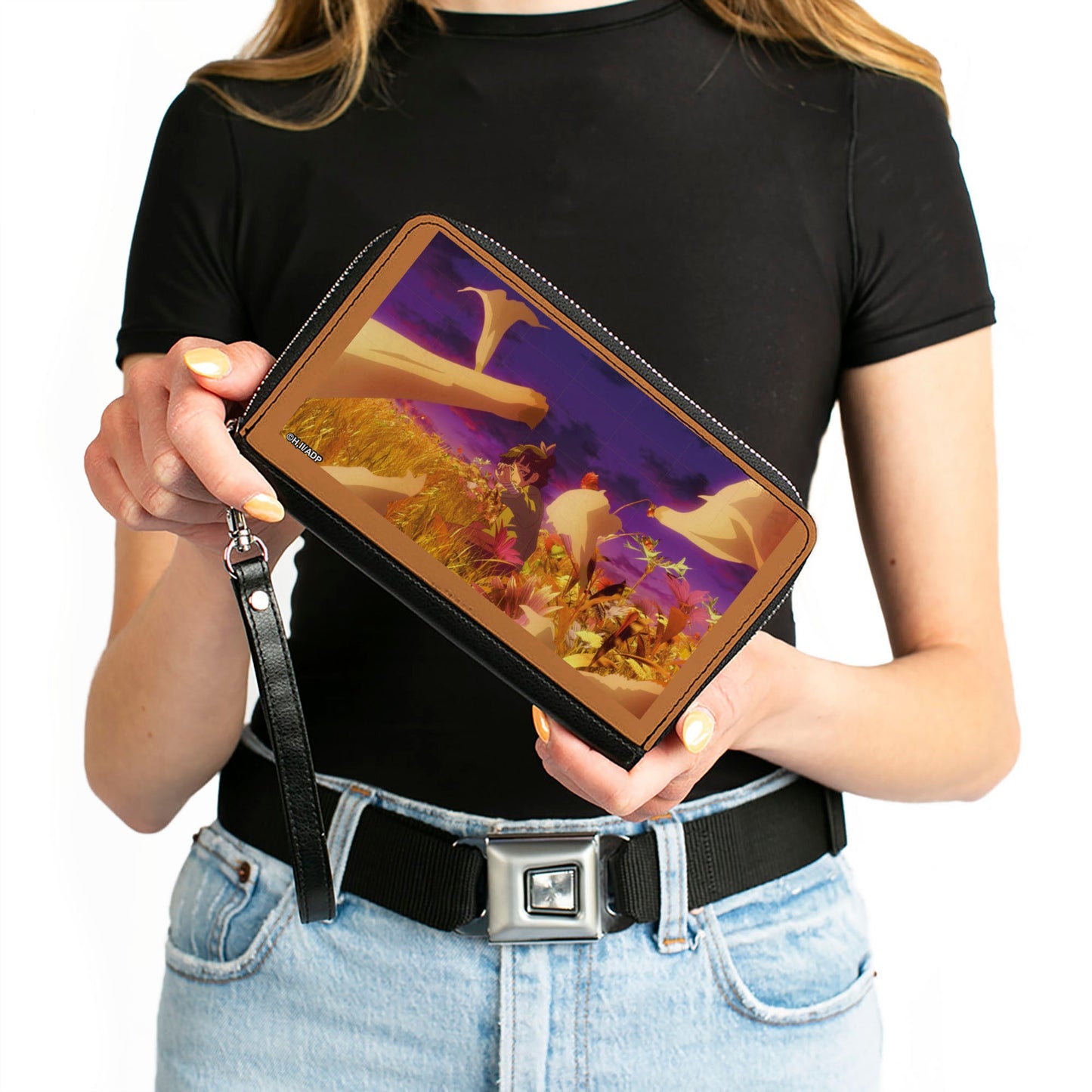 PU Zip Around Wallet Rectangle - The Apothecary Diaries Maomao Flower Field Scene