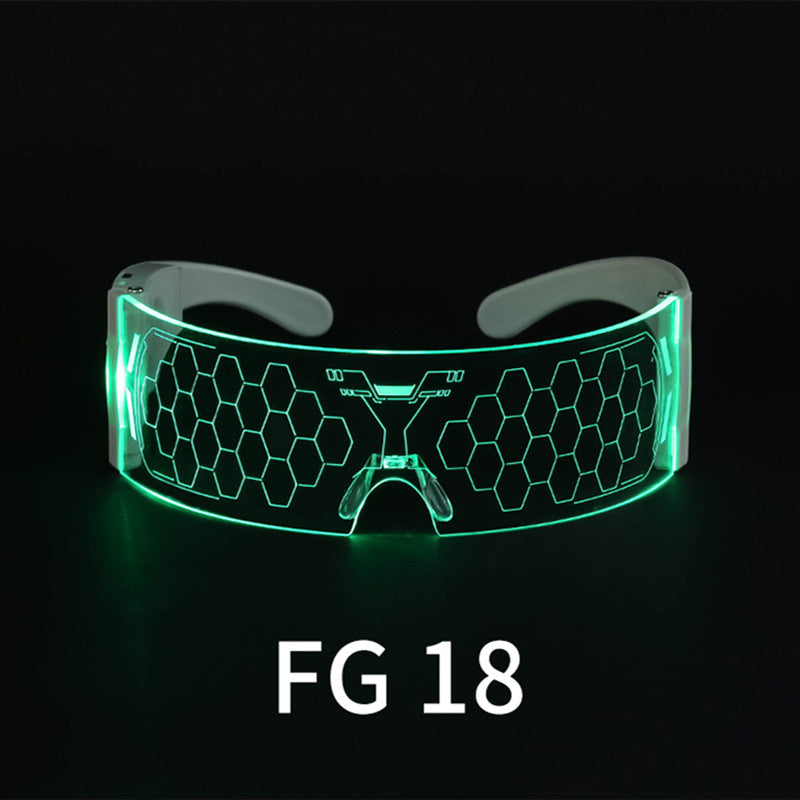 Amazon Led Light Luminous Glasses Trendy Future Technology Sense Douyin Same Style Bar Disco Rechargeable Glasses