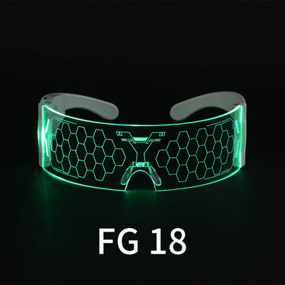 Amazon Led Light Luminous Glasses Trendy Future Technology Sense Douyin Same Style Bar Disco Rechargeable Glasses