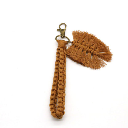 Handwoven Leaf Keychain Pendant
