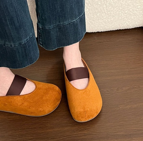Height-boosting Platform Slipon Closed Toe Ballet Mules For Petite Women, 2026 Spring Autumn New Casual Style Slides