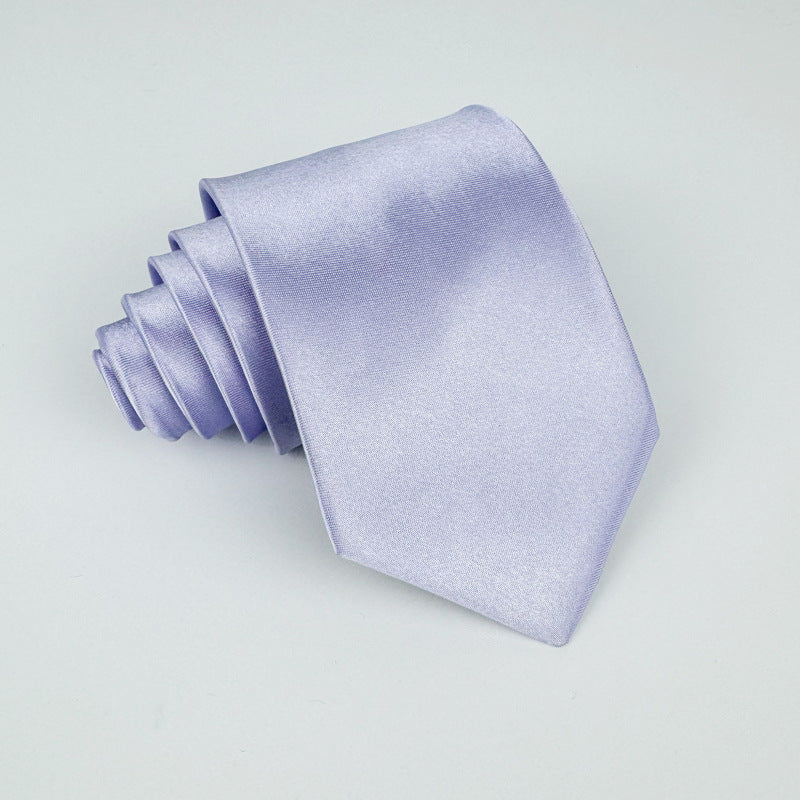 Mens 8cm Hand-Tied Tie Solid Color Tie Plain Color