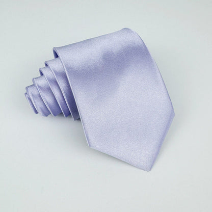 Mens 8cm Hand-Tied Tie Solid Color Tie Plain Color