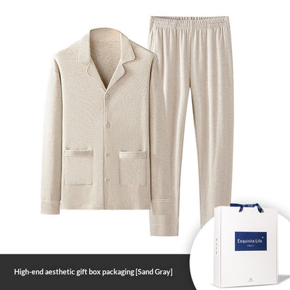Jacquard Plaid AutumnWinter Mens Pajama Set