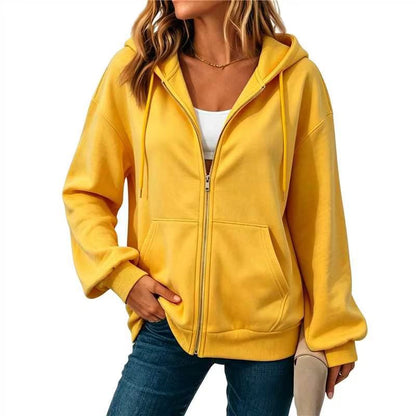 Casual Cardigan With Dropped Shoulders And Long Sleeves